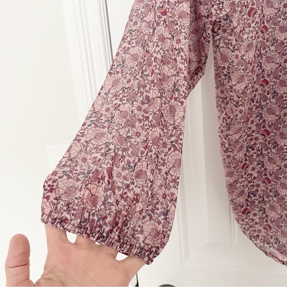 LIVERPOOL Los Angeles FLORAL PRINT SPLIT NECK Pink Size Medium - Picture 7 of 7